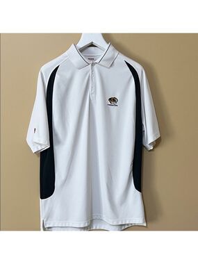 MIZZOU Antigua White and Black Polo Shirt. XL.